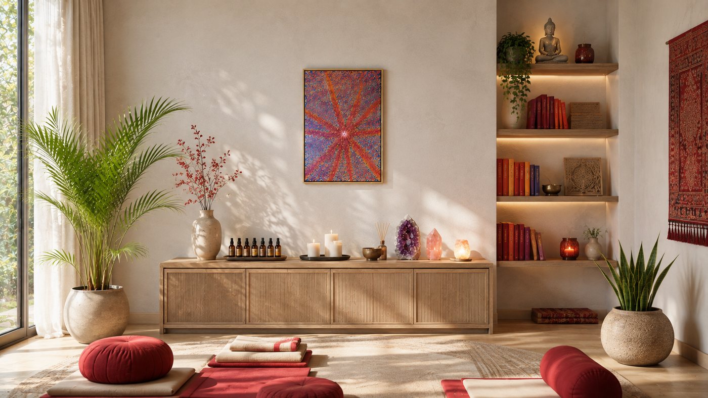 Akashic Chronicles I in a sunlit yoga room